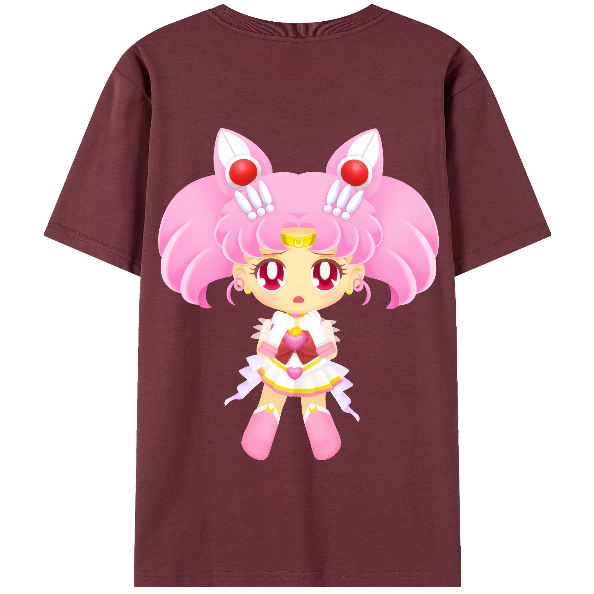 （画像用） 美少女戦士セーラームーン ちびうさ Sailor Moon Chibiusa Tsukino Usagi Small Lady Serenity 綿100％半袖Tシャツ（背面プリント）